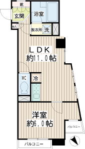 東京都目黒区の賃貸マンション　中目黒コート　間取りです