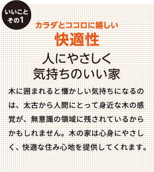 カラダとココロに嬉しい快適性 人にやさしく気持ちのいい家