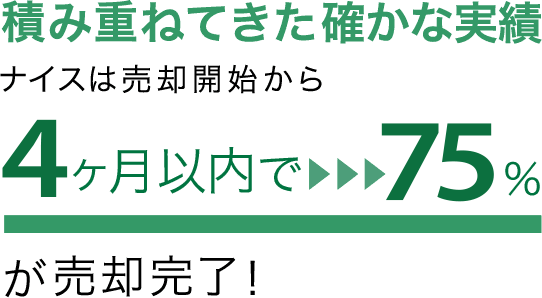 4か月で75%が売却完了！