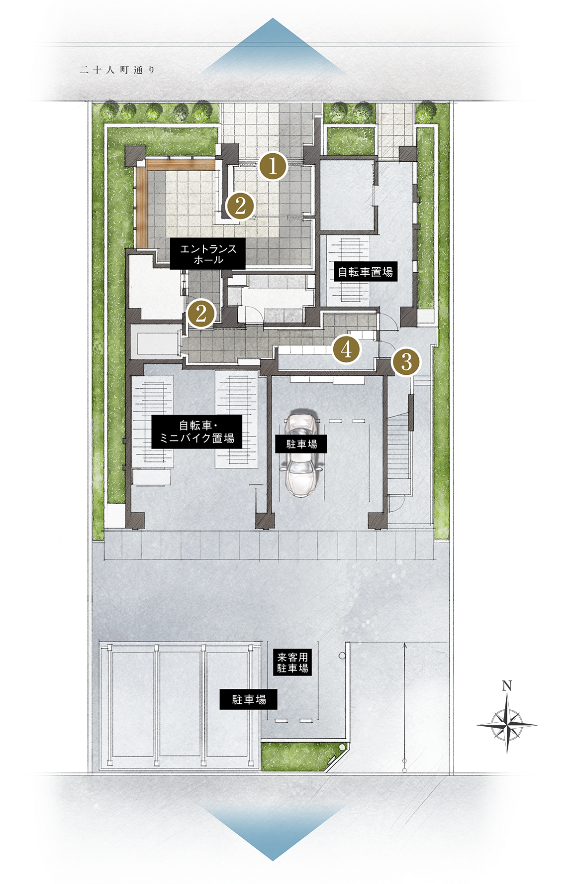 敷地配置図イラスト