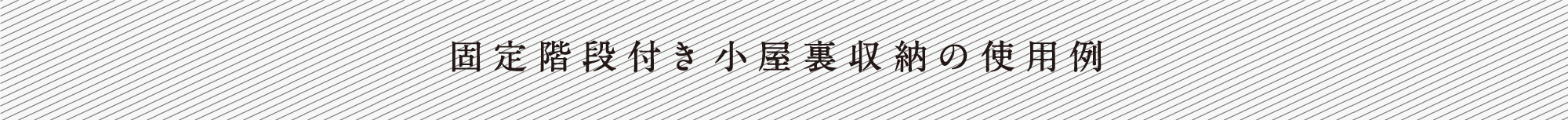 固定階段付き小屋裏収納の使用例